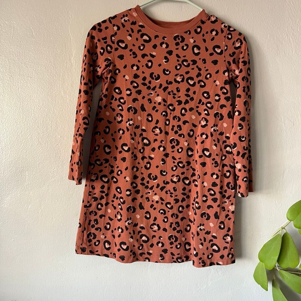 Hanna Anderson animal print midi girls dress cotton